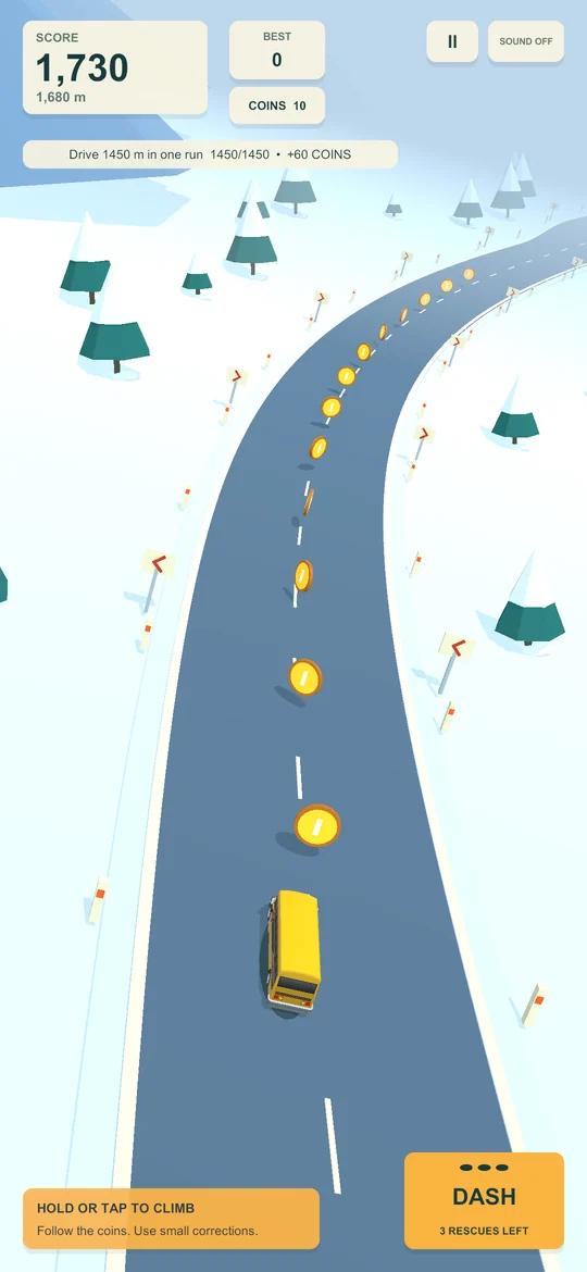 Gonggong on the snowy diagonal; genuine Tilted Road gameplay